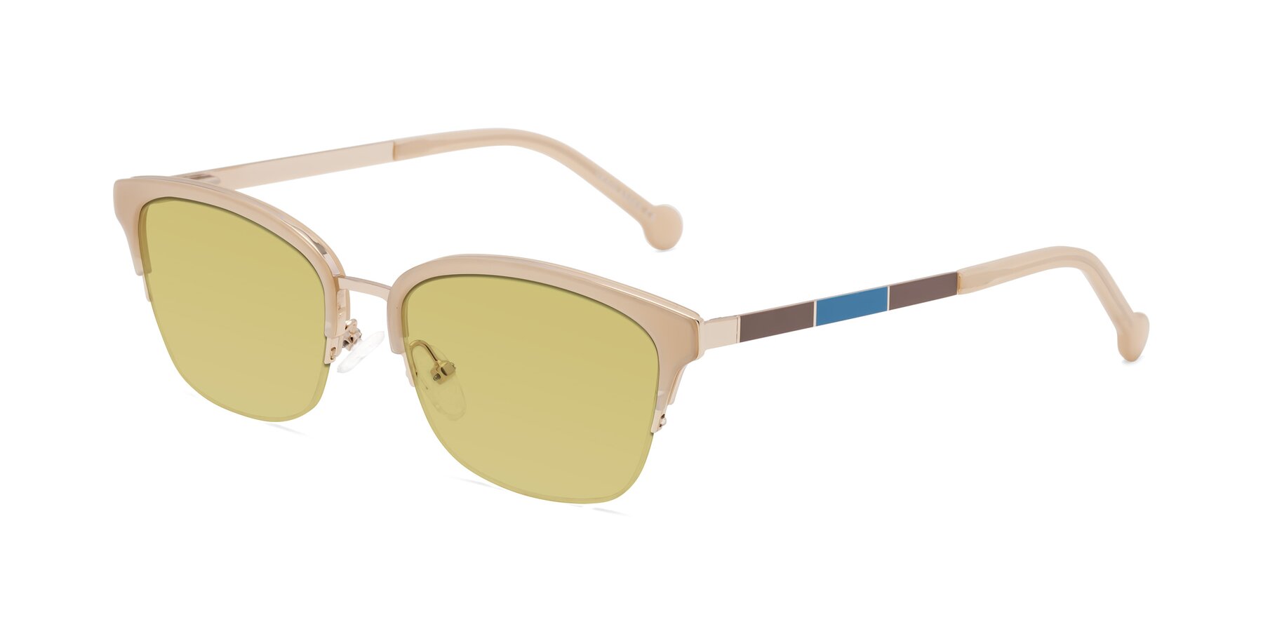 Angle of Jewels in Beige-Gold with Medium Champagne Tinted Lenses