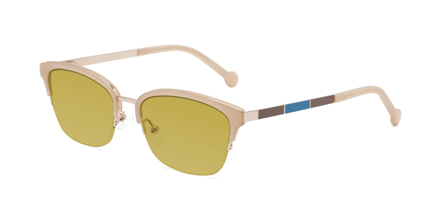 Angle of Jewels in Beige-Gold with Champagne Tinted Lenses