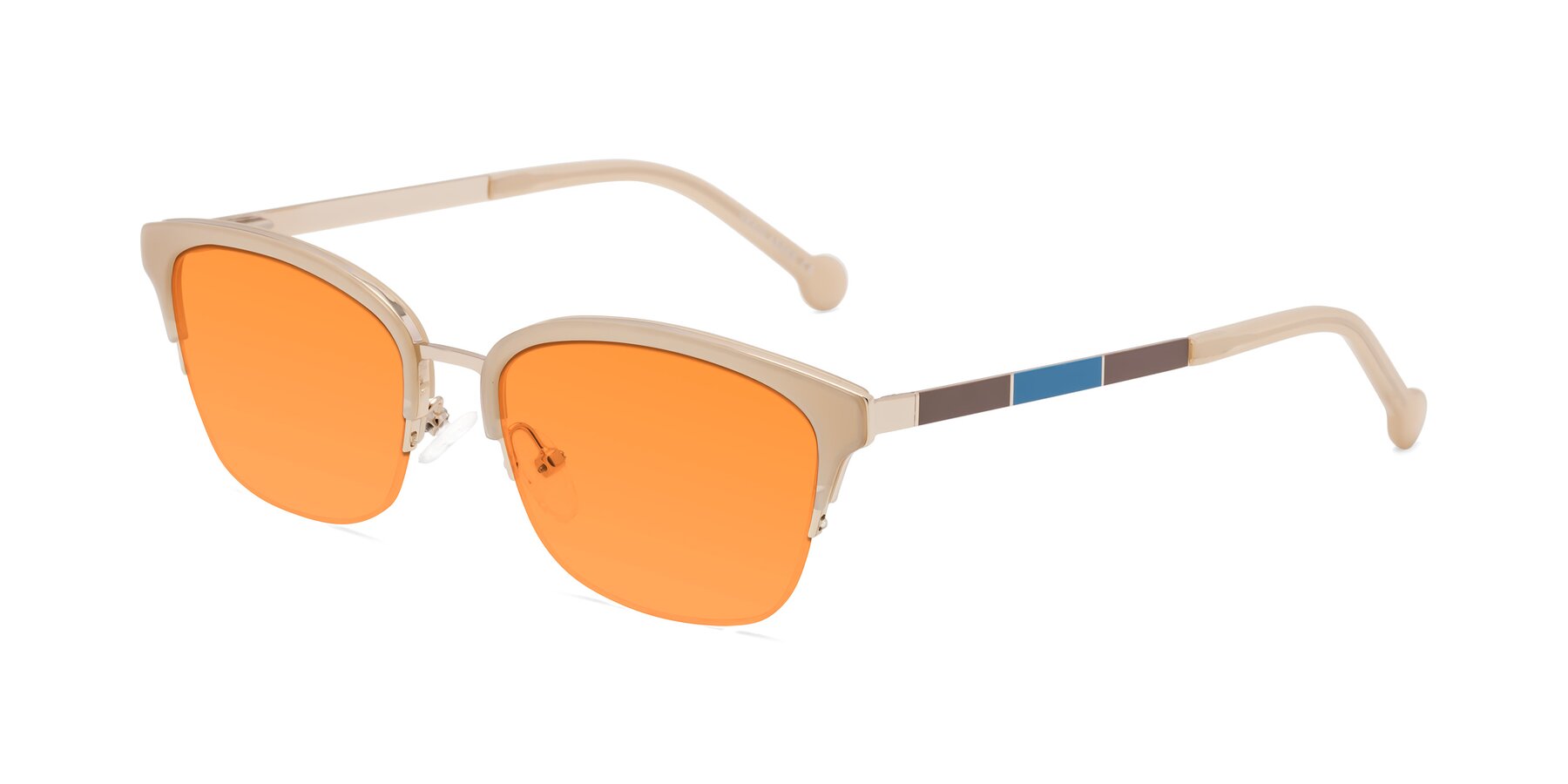 Angle of Jewels in Beige-Gold with Orange Tinted Lenses