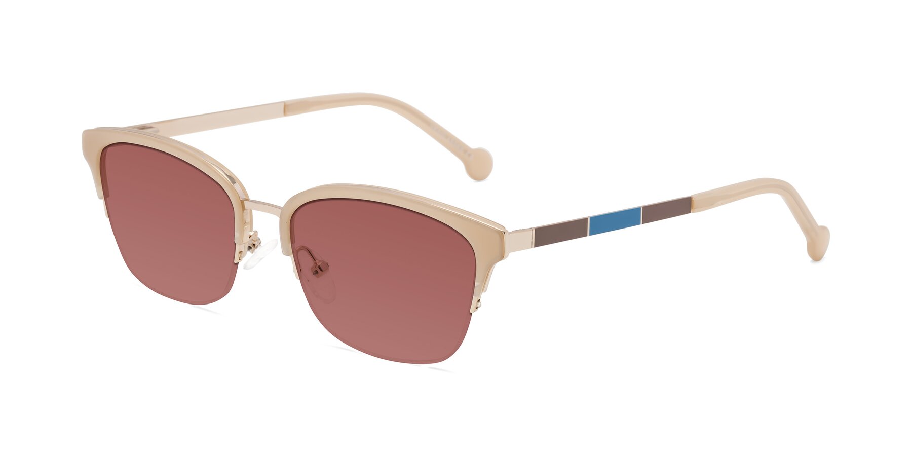 Angle of Jewels in Beige-Gold with Garnet Tinted Lenses