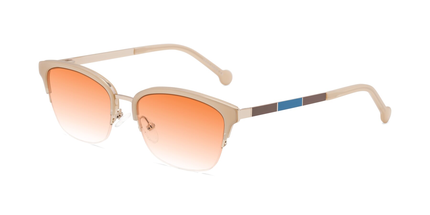 Angle of Jewels in Beige-Gold with Orange Gradient Lenses