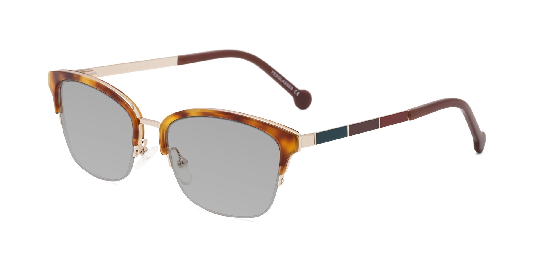 Angle of Jewels in Tortoise-Gold with Light Gray Tinted Lenses