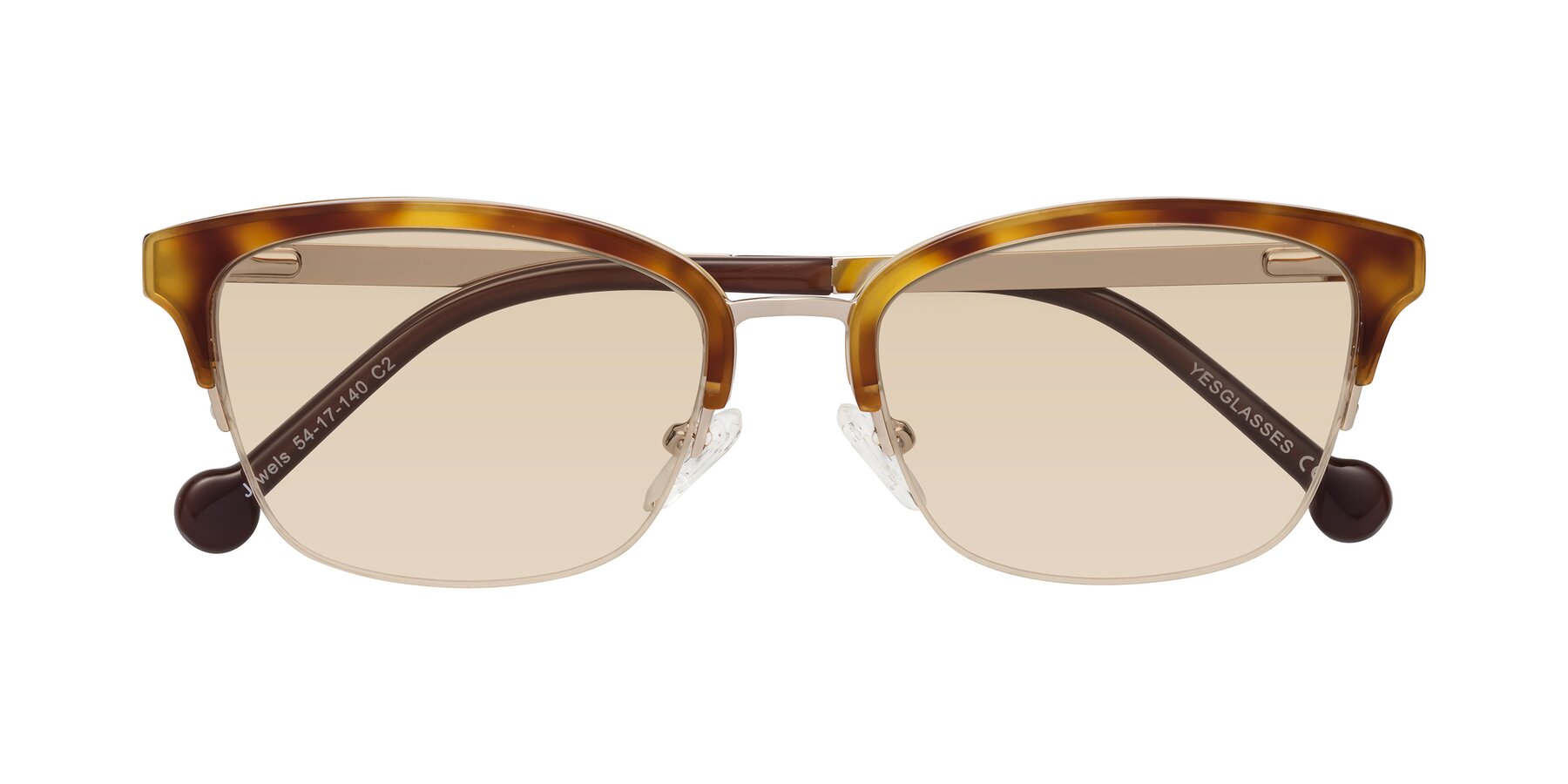 Folded Front of Jewels in Tortoise-Gold with Light Brown Tinted Lenses