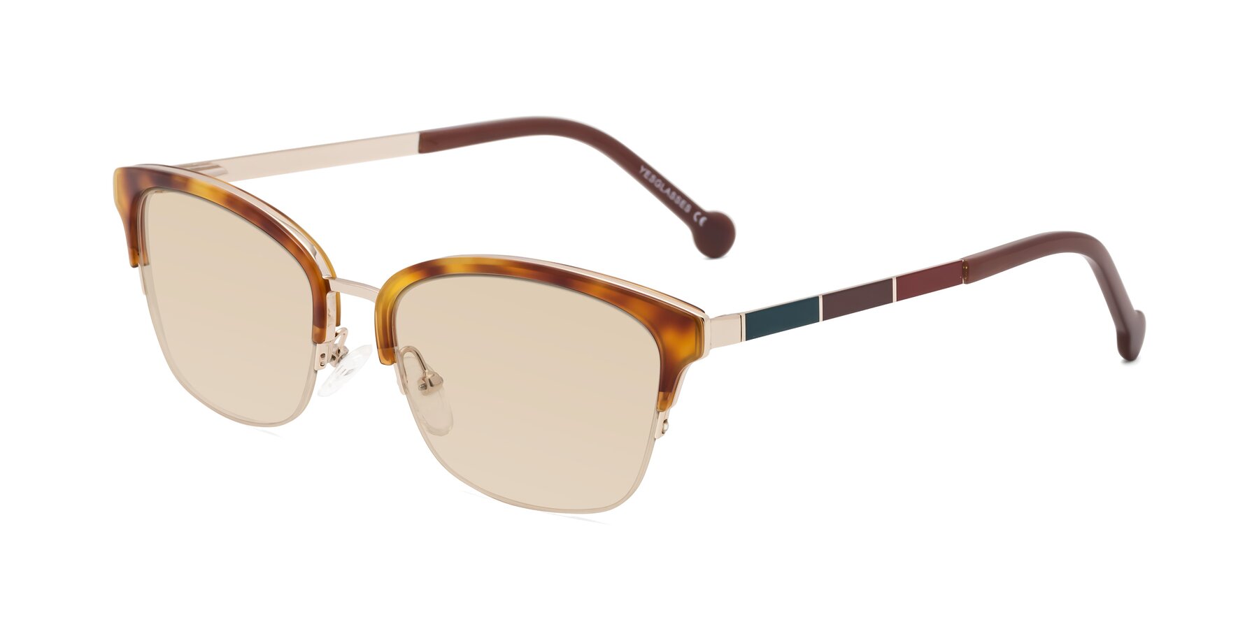 Angle of Jewels in Tortoise-Gold with Light Brown Tinted Lenses