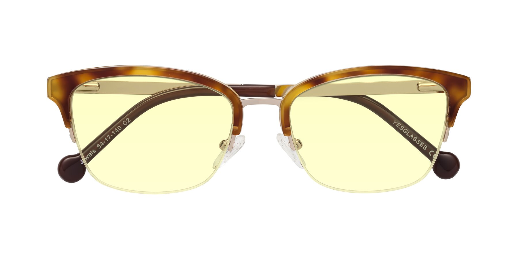 Folded Front of Jewels in Tortoise-Gold with Light Yellow Tinted Lenses