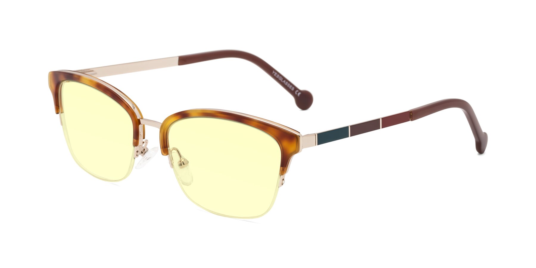 Angle of Jewels in Tortoise-Gold with Light Yellow Tinted Lenses