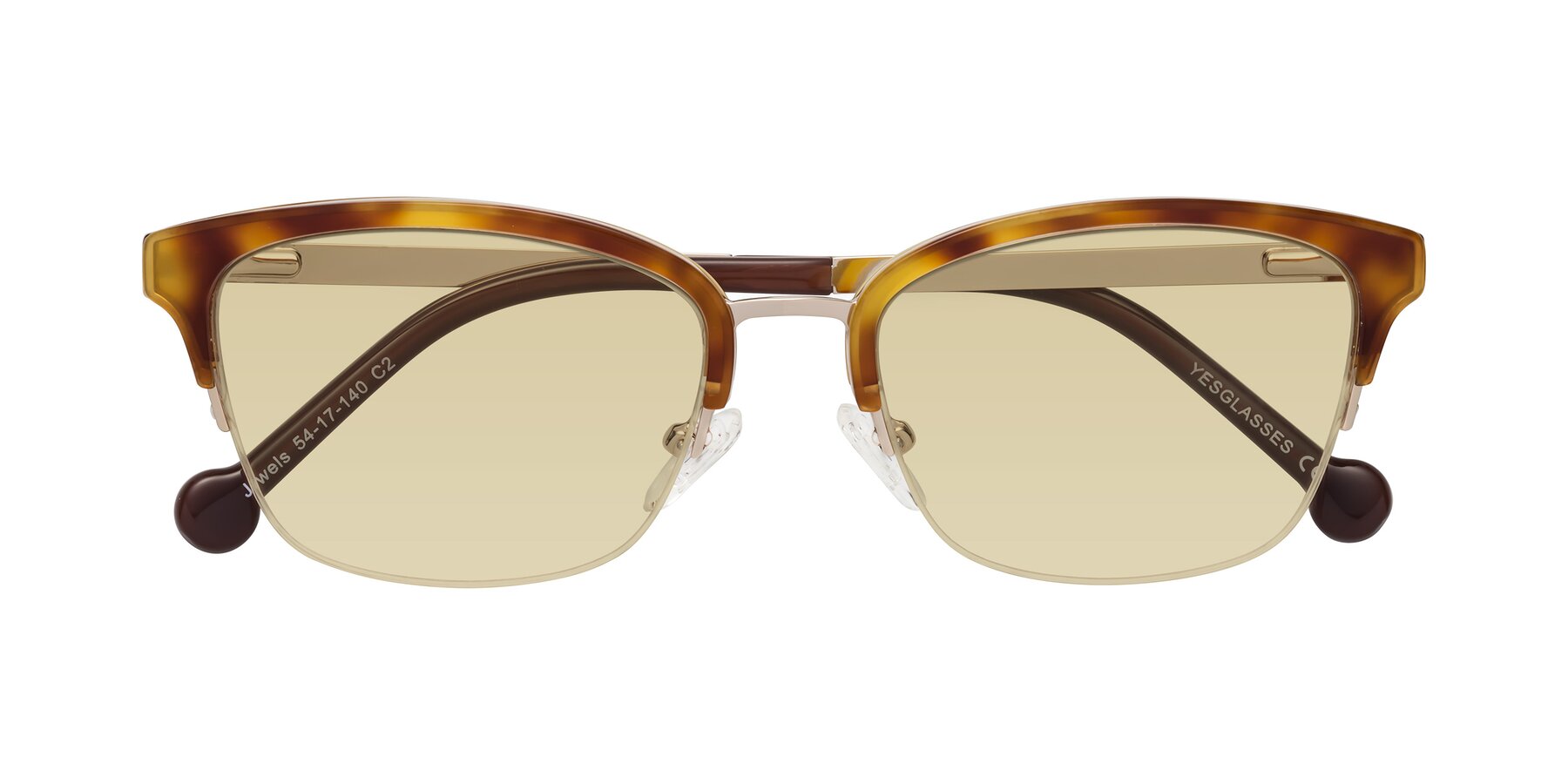 Folded Front of Jewels in Tortoise-Gold with Light Champagne Tinted Lenses