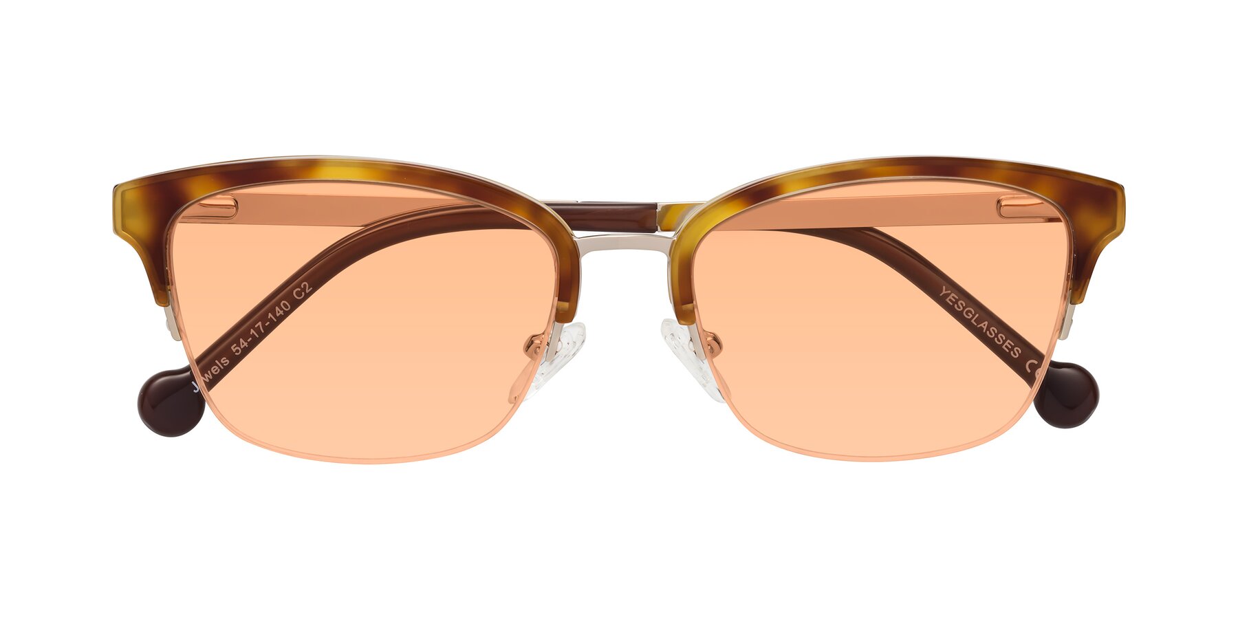 Folded Front of Jewels in Tortoise-Gold with Light Orange Tinted Lenses