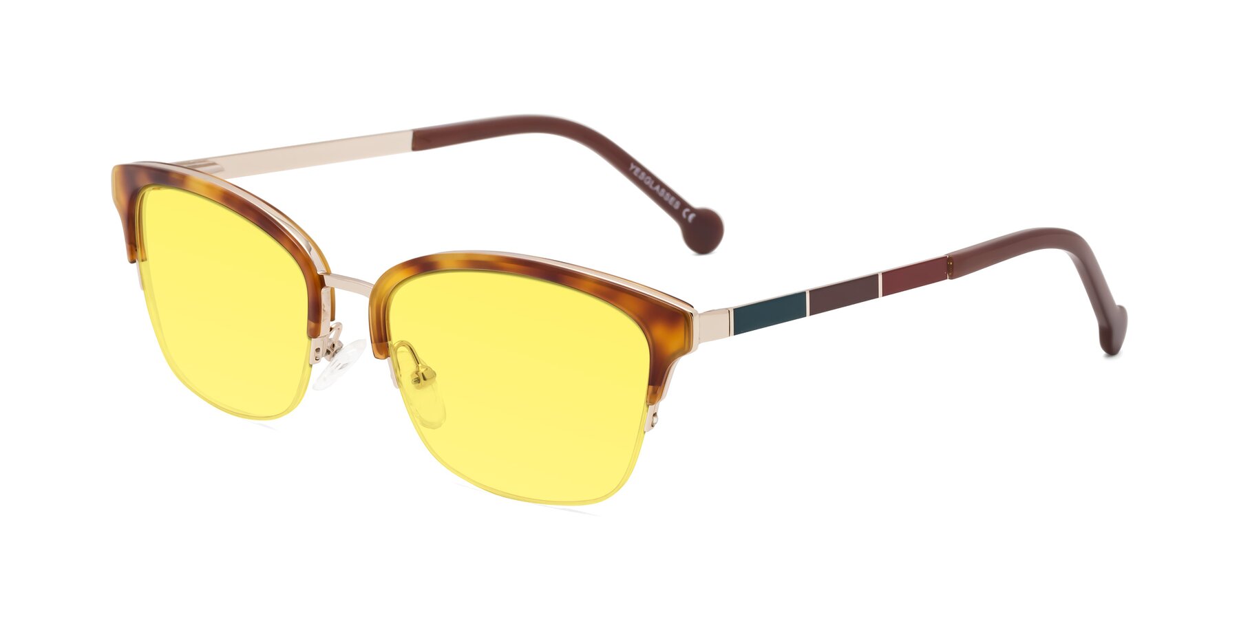 Angle of Jewels in Tortoise-Gold with Medium Yellow Tinted Lenses