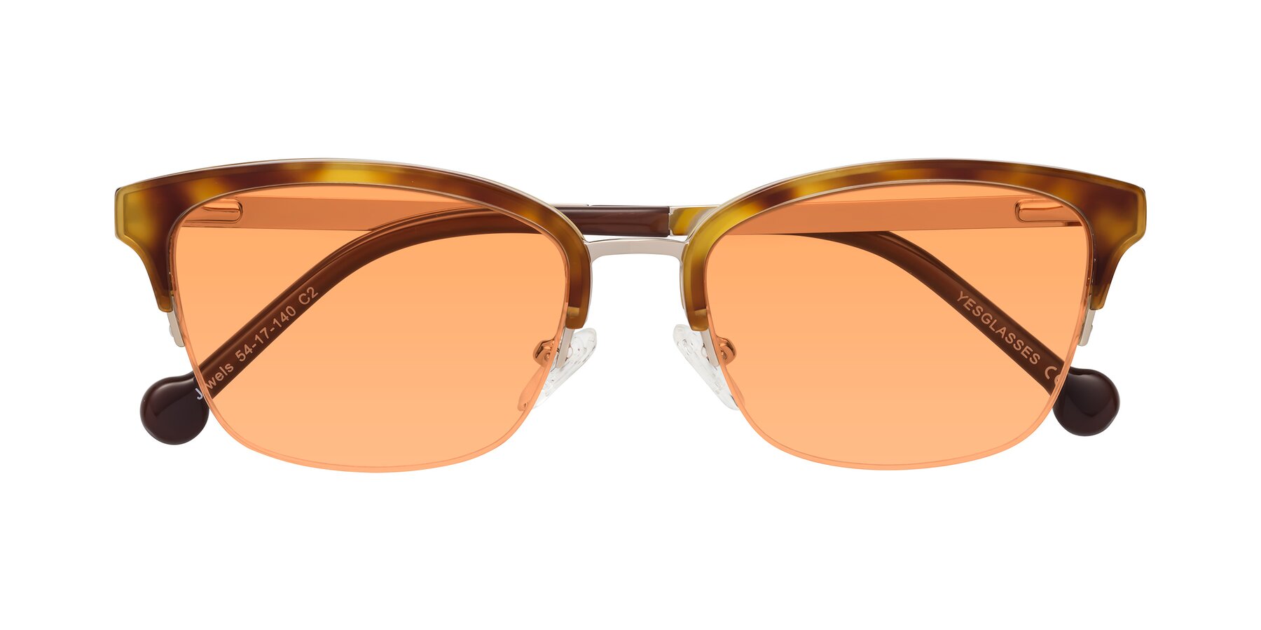 Folded Front of Jewels in Tortoise-Gold with Medium Orange Tinted Lenses