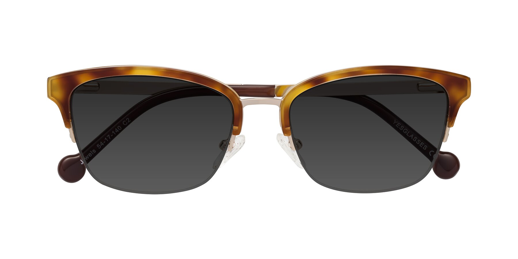 Folded Front of Jewels in Tortoise-Gold with Gray Tinted Lenses