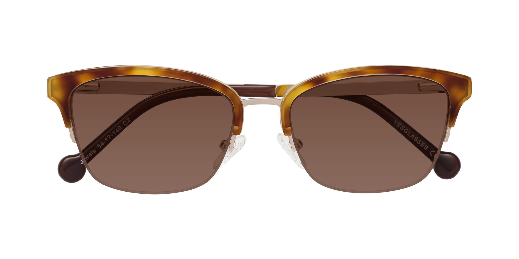 Folded Front of Jewels in Tortoise-Gold with Brown Tinted Lenses