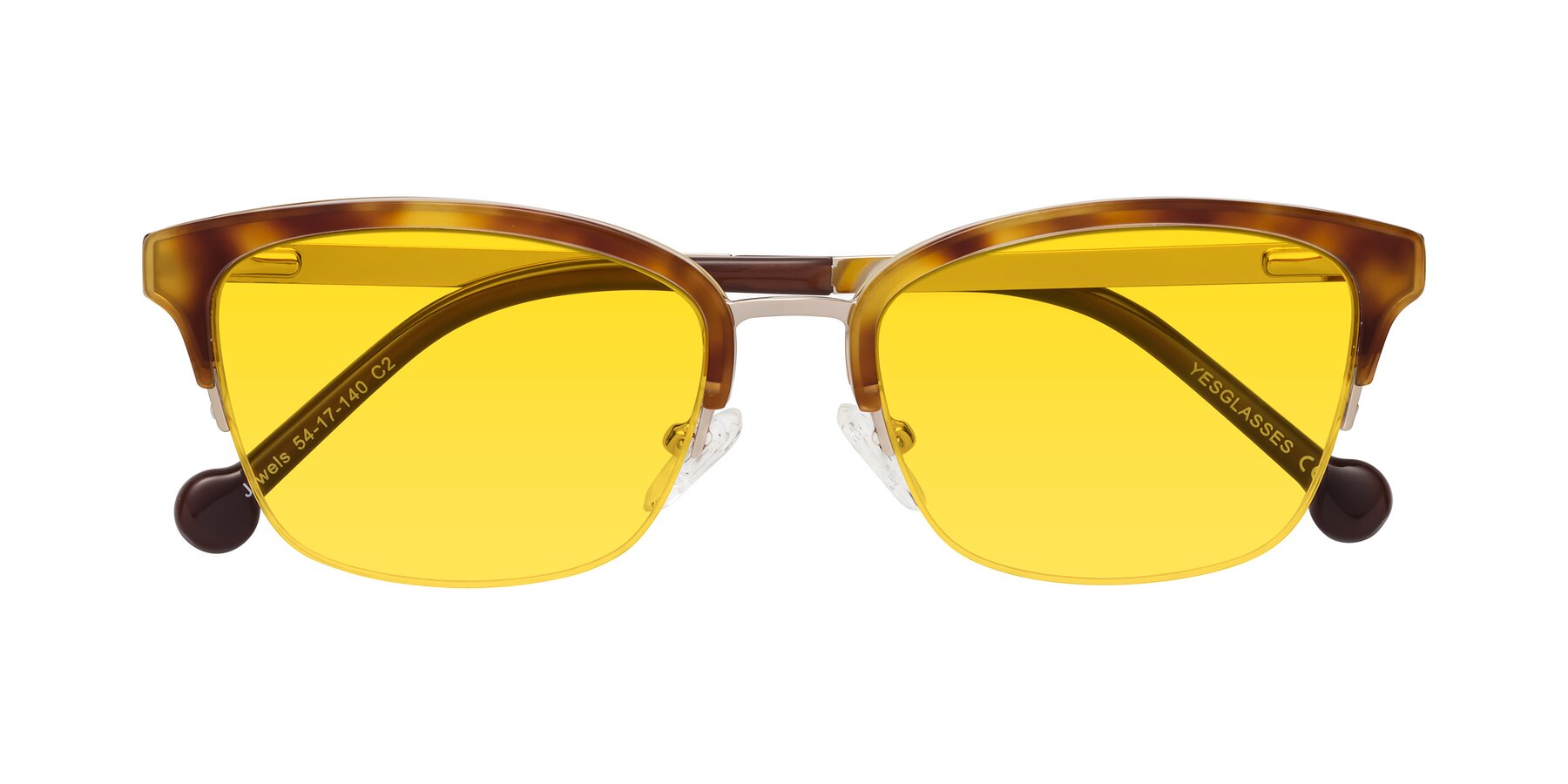 Folded Front of Jewels in Tortoise-Gold with Yellow Tinted Lenses