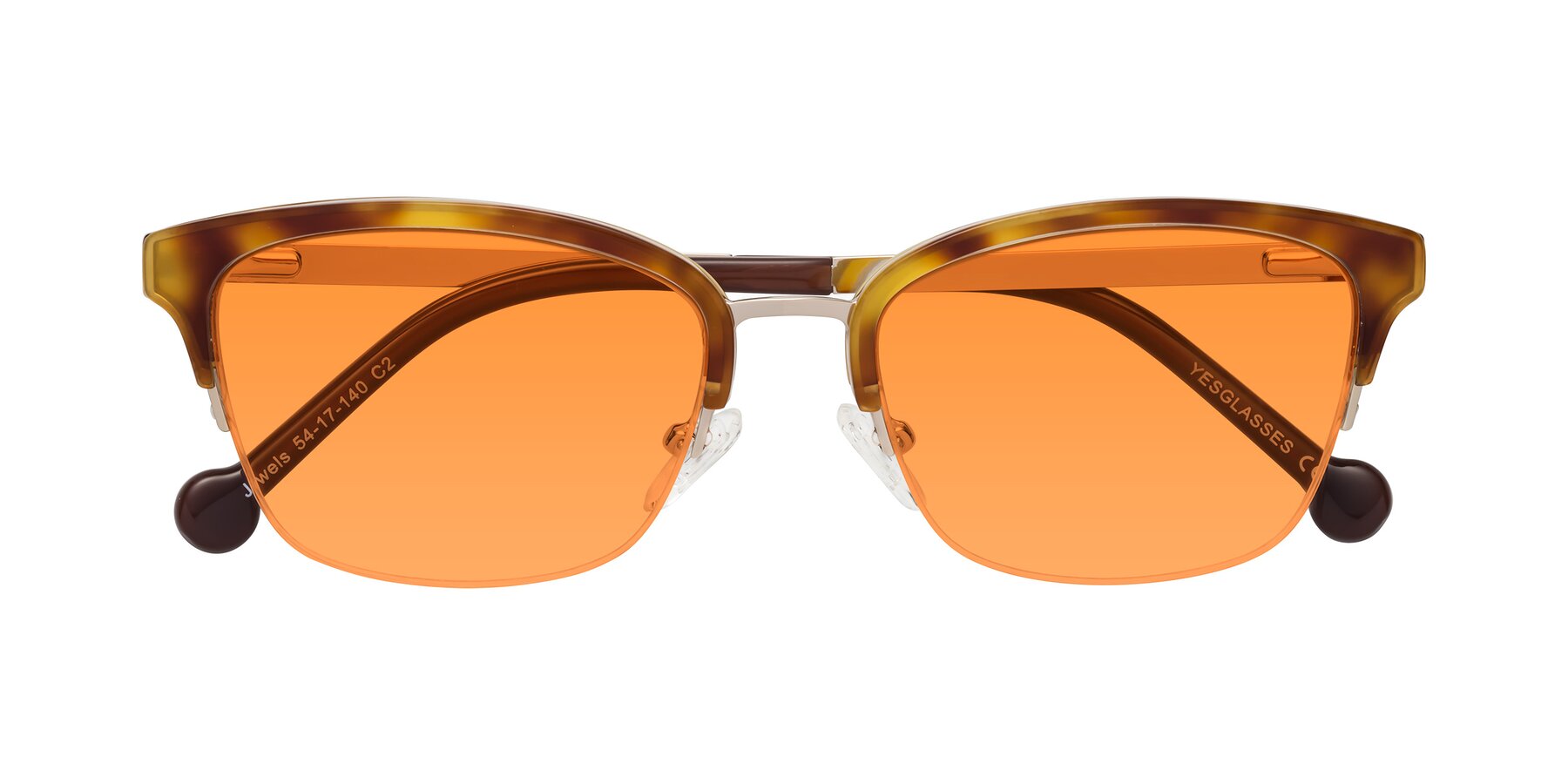 Folded Front of Jewels in Tortoise-Gold with Orange Tinted Lenses