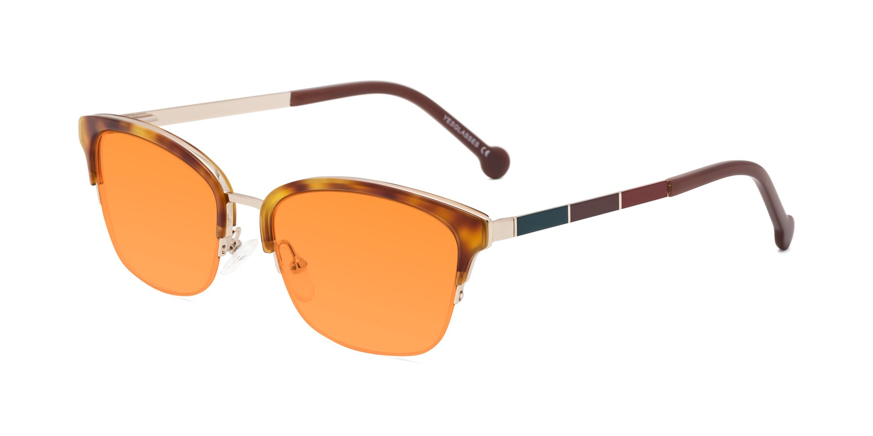 Angle of Jewels in Tortoise-Gold with Orange Tinted Lenses