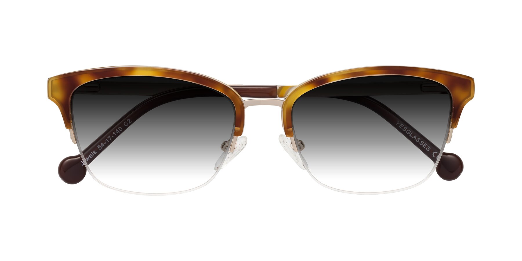 Folded Front of Jewels in Tortoise-Gold with Gray Gradient Lenses