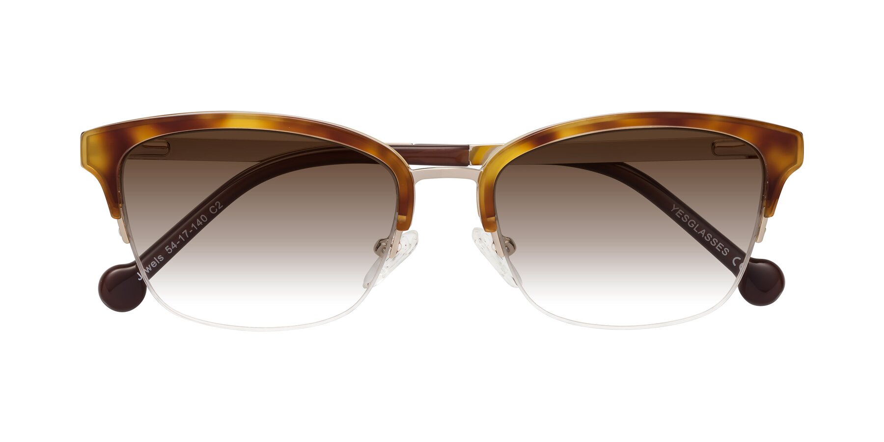 Folded Front of Jewels in Tortoise-Gold with Brown Gradient Lenses