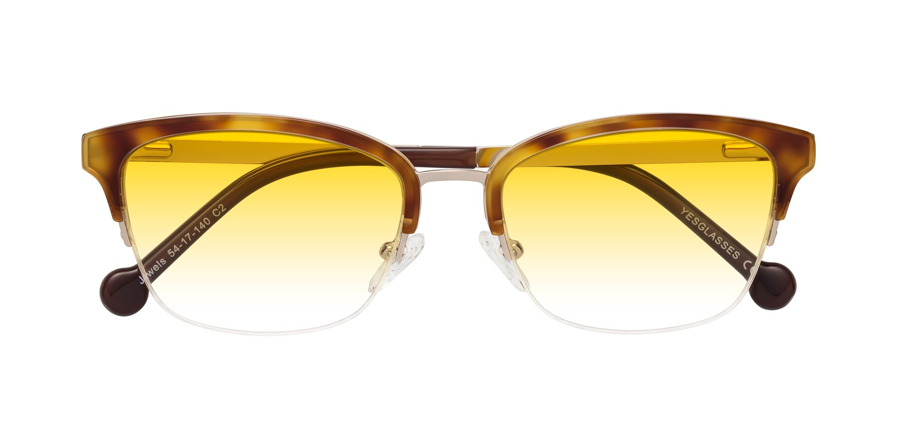 Folded Front of Jewels in Tortoise-Gold with Yellow Gradient Lenses