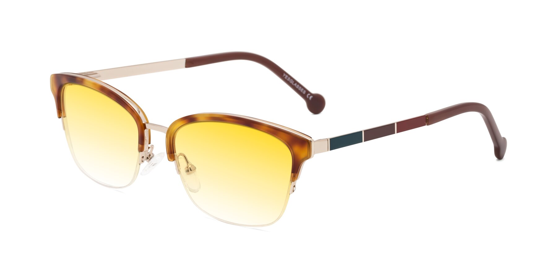 Angle of Jewels in Tortoise-Gold with Yellow Gradient Lenses