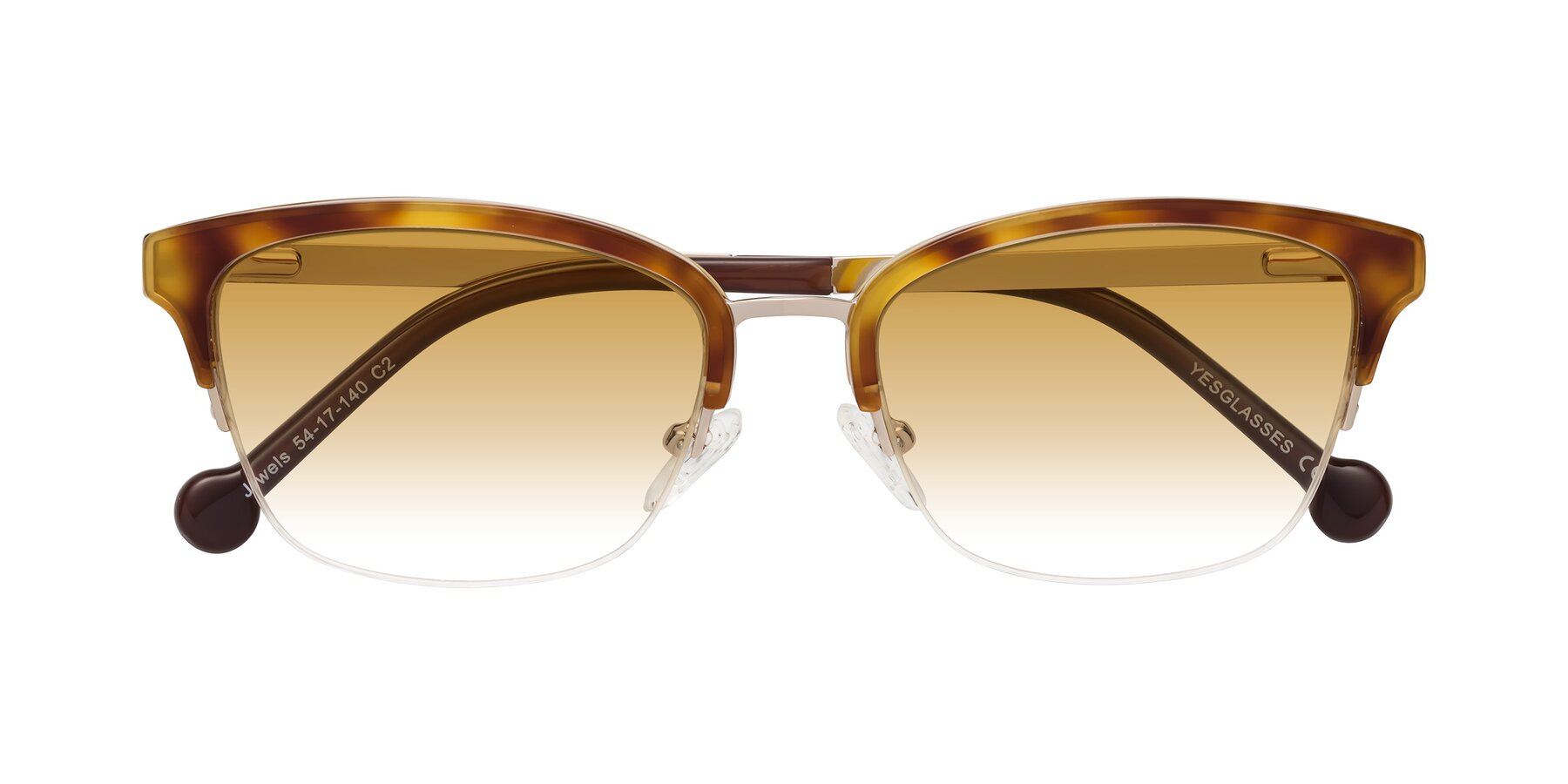 Folded Front of Jewels in Tortoise-Gold with Champagne Gradient Lenses