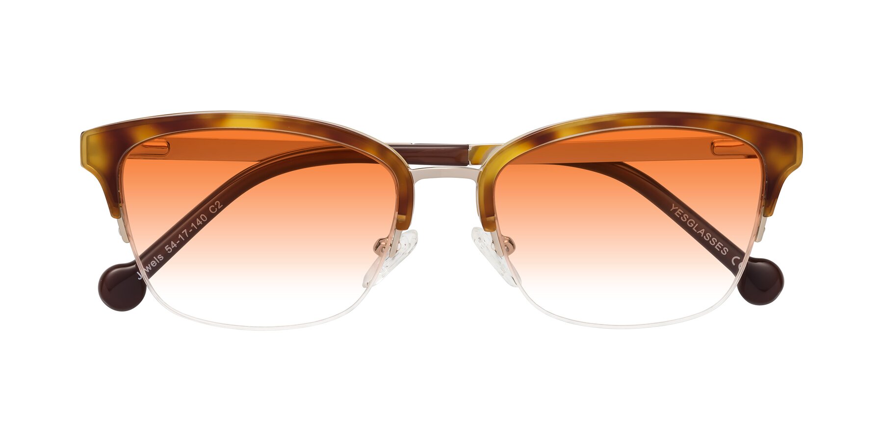 Folded Front of Jewels in Tortoise-Gold with Orange Gradient Lenses