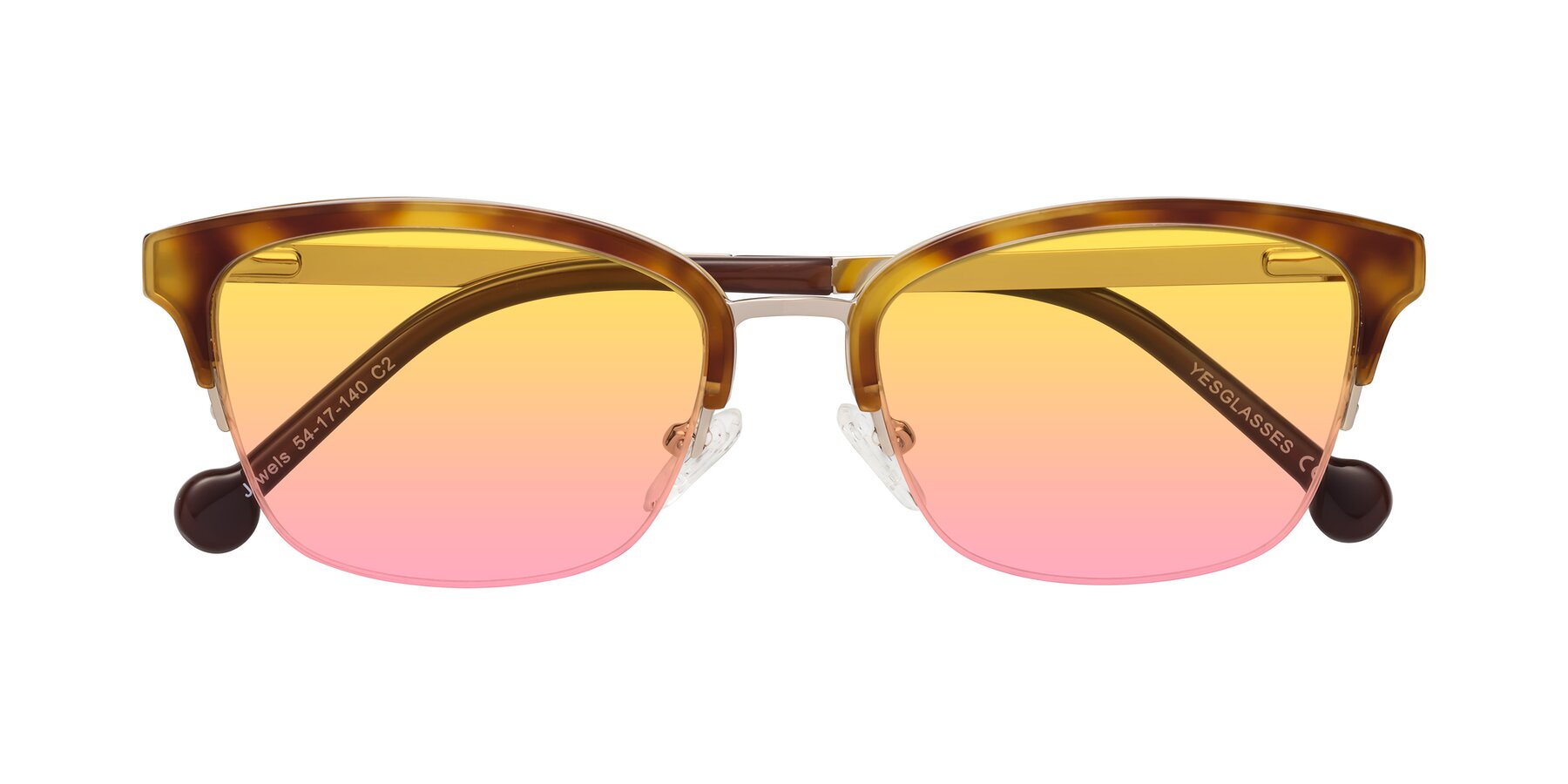 Folded Front of Jewels in Tortoise-Gold with Yellow / Pink Gradient Lenses