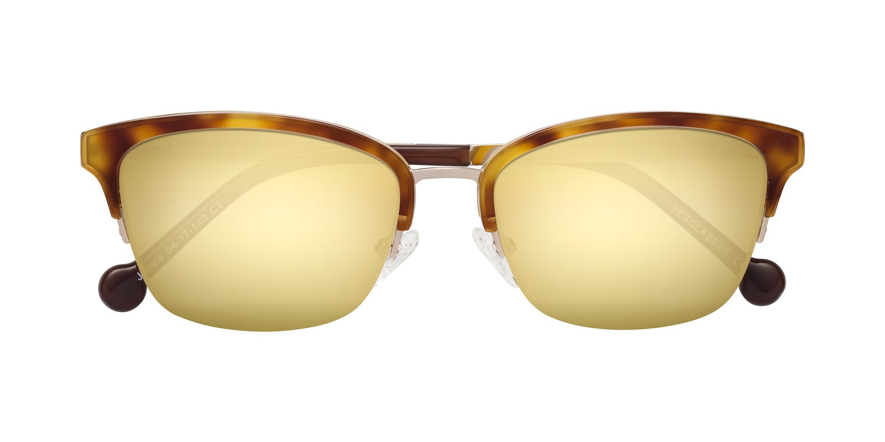 Folded Front of Jewels in Tortoise-Gold with Gold Mirrored Lenses