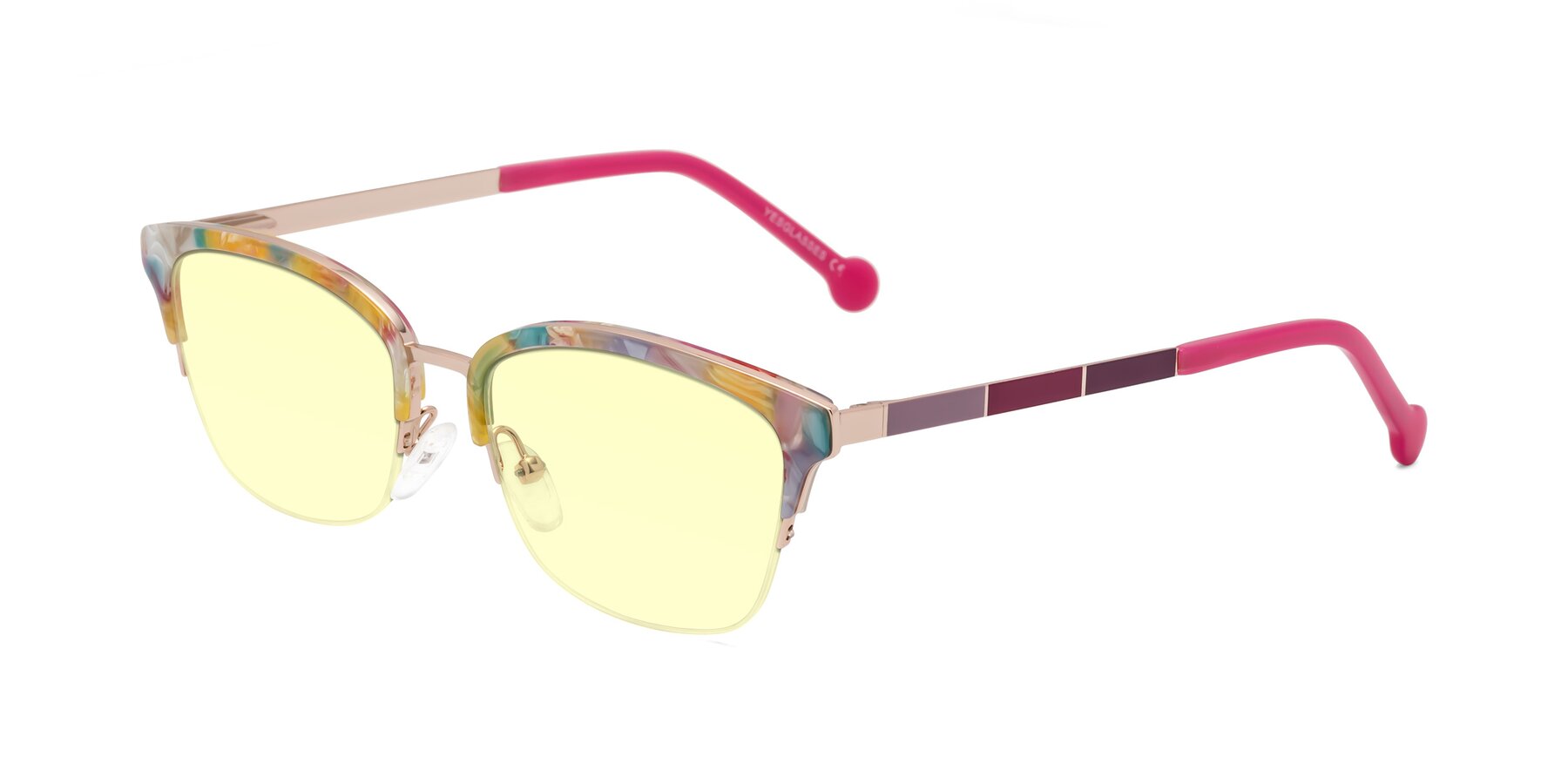 Angle of Jewels in Fruit-Rose Gold with Light Yellow Tinted Lenses