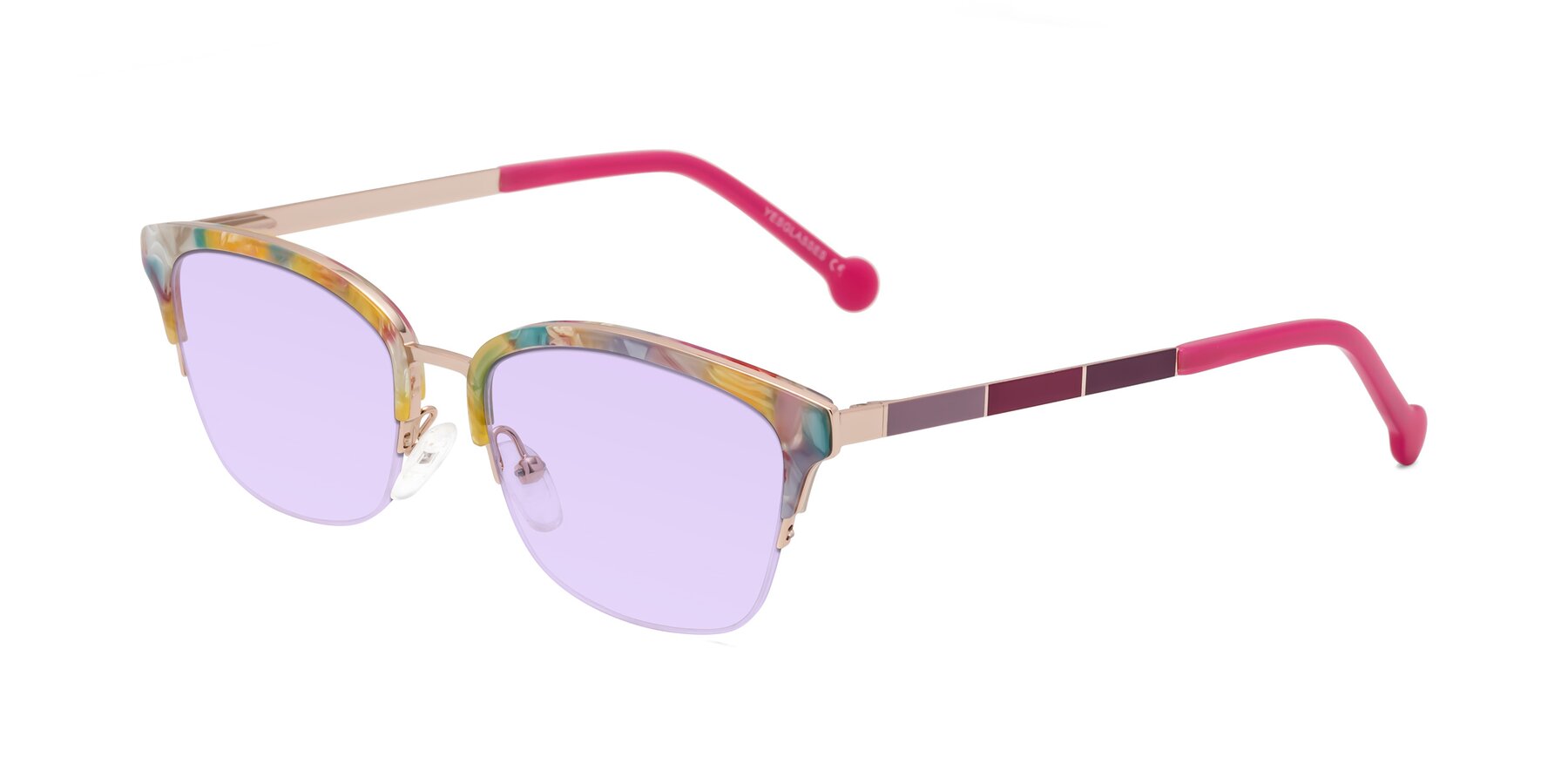 Angle of Jewels in Fruit-Rose Gold with Light Purple Tinted Lenses