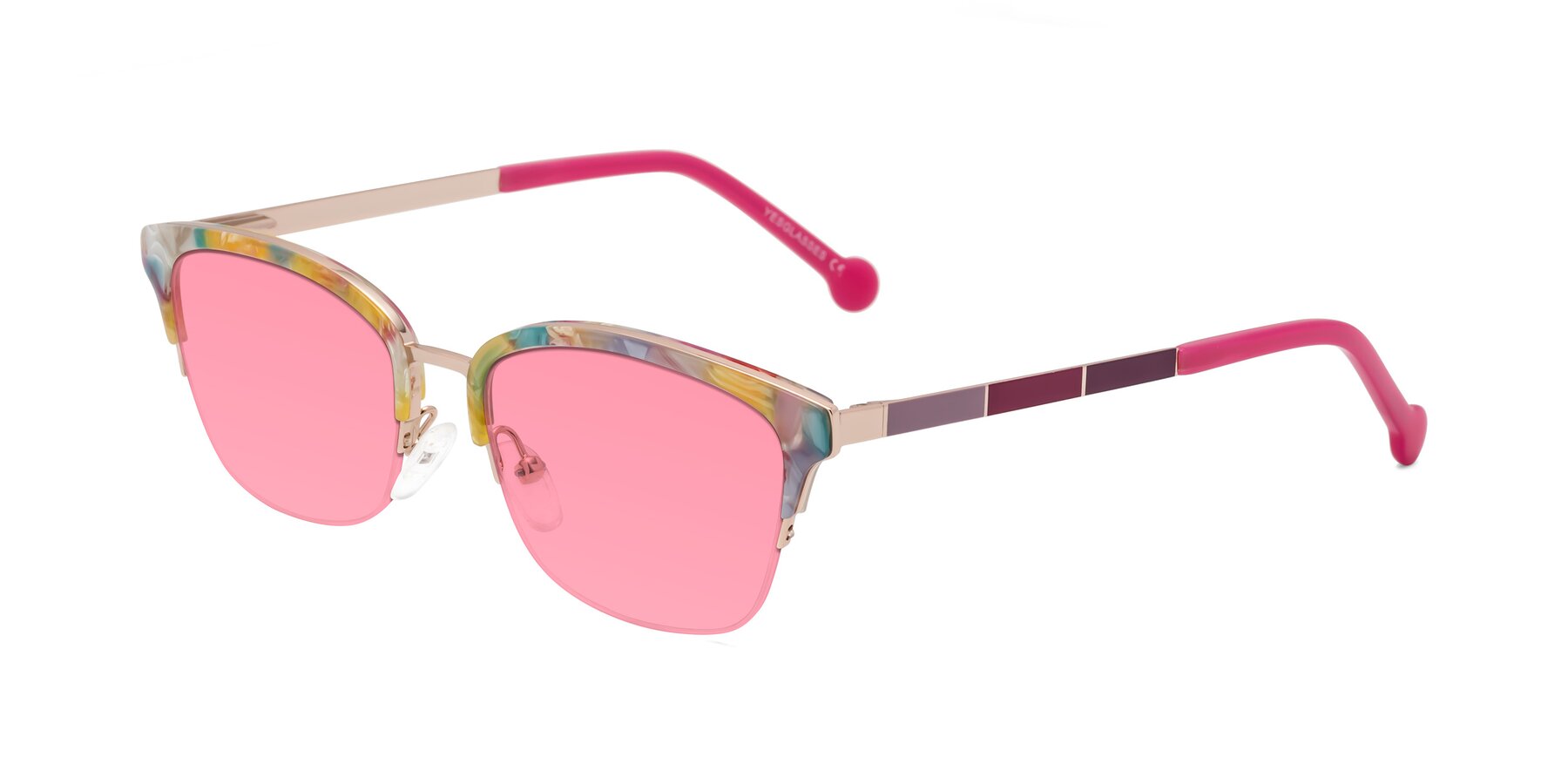 Angle of Jewels in Fruit-Rose Gold with Pink Tinted Lenses