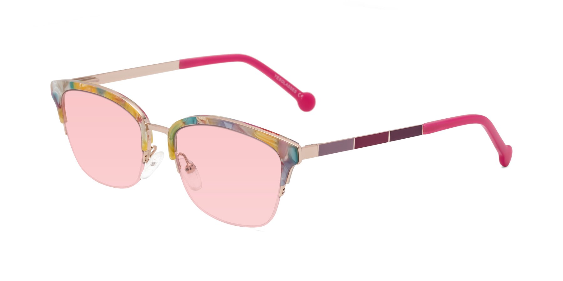 Angle of Jewels in Fruit-Rose Gold with Light Garnet Tinted Lenses