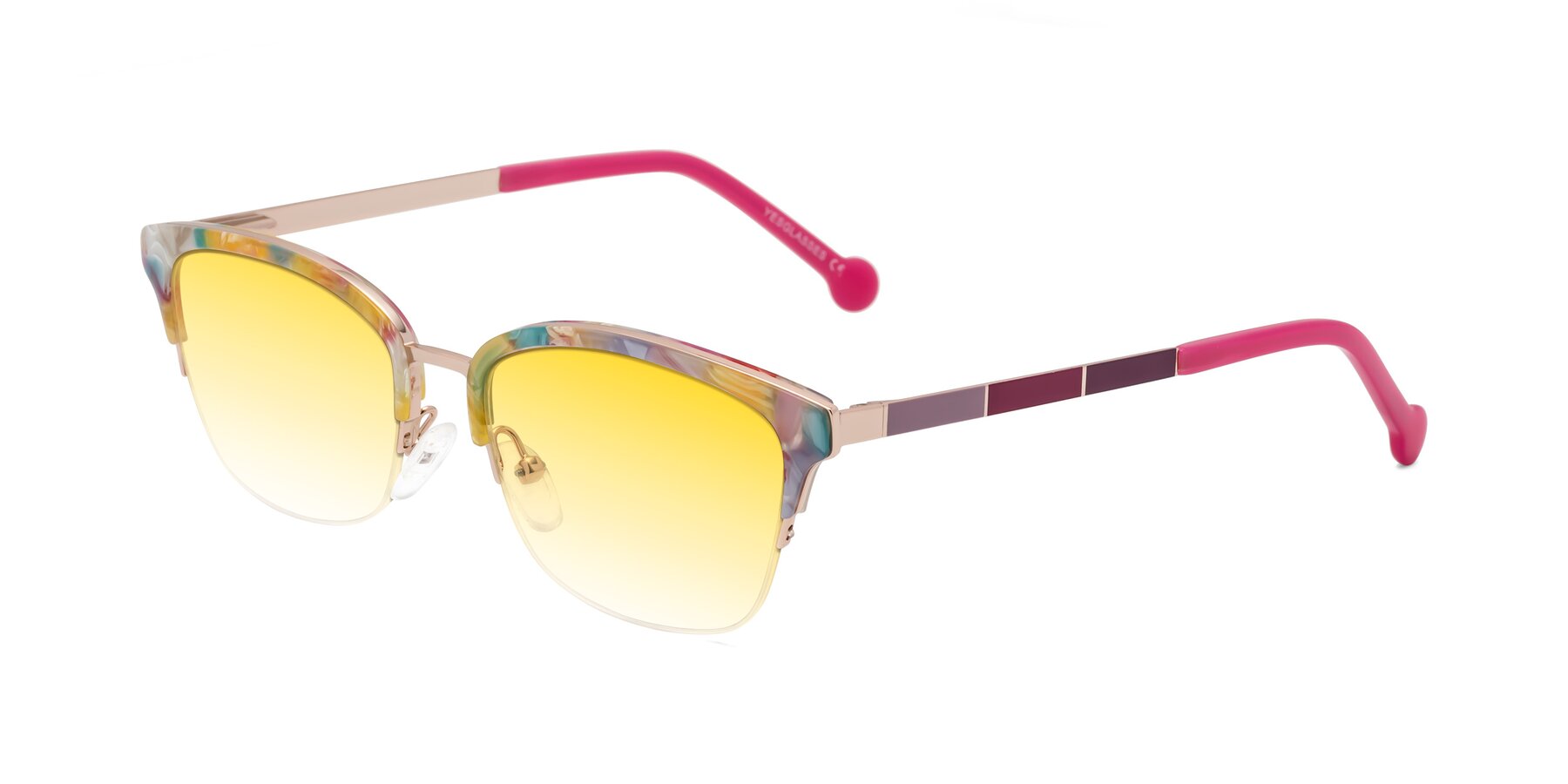 Angle of Jewels in Fruit-Rose Gold with Yellow Gradient Lenses