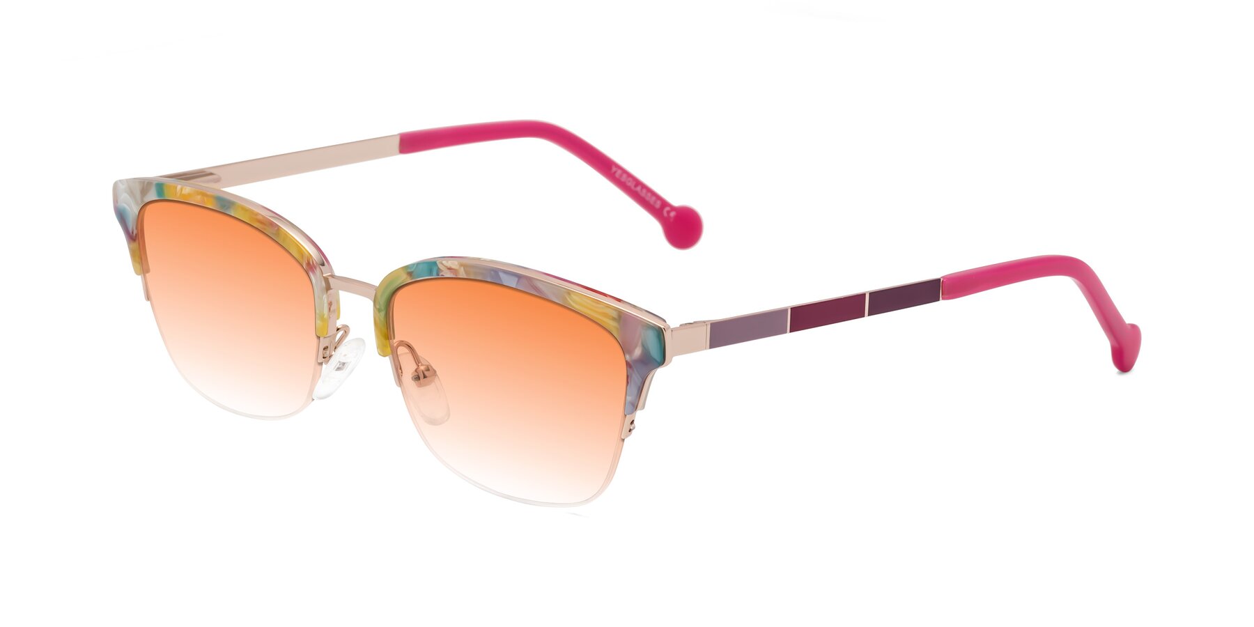 Angle of Jewels in Fruit-Rose Gold with Orange Gradient Lenses