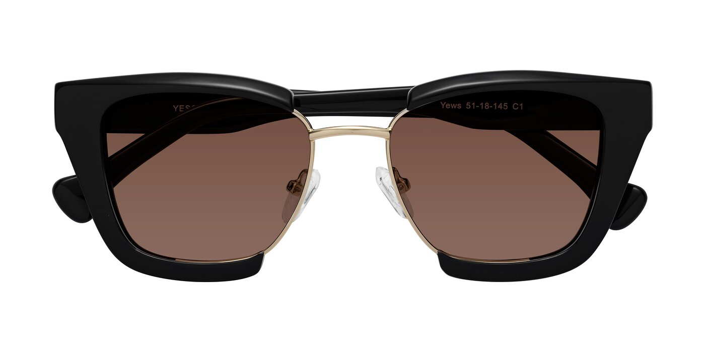 Yews - Black / Gold Tinted Sunglasses