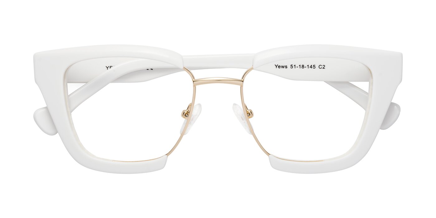 Yews - White / Gold Blue Light Glasses