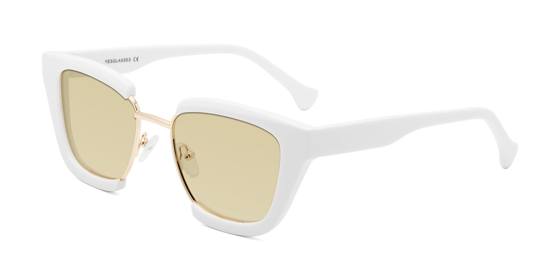 Angle of Yews in White-Gold with Light Champagne Tinted Lenses