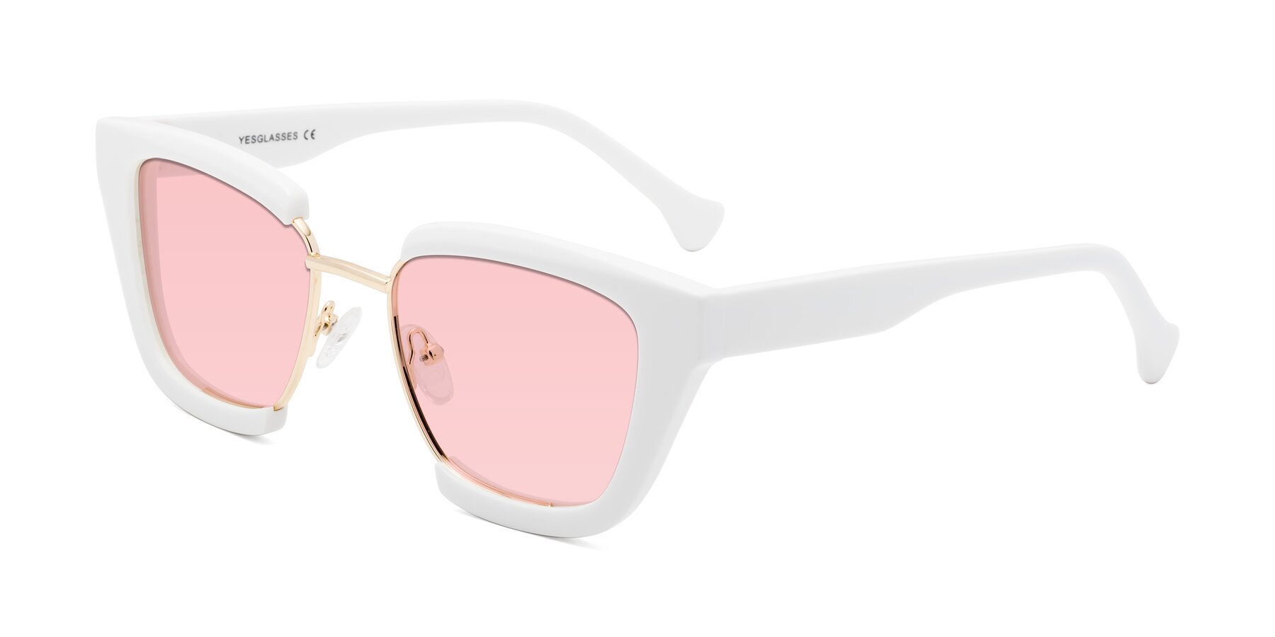 Angle of Yews in White-Gold with Light Garnet Tinted Lenses