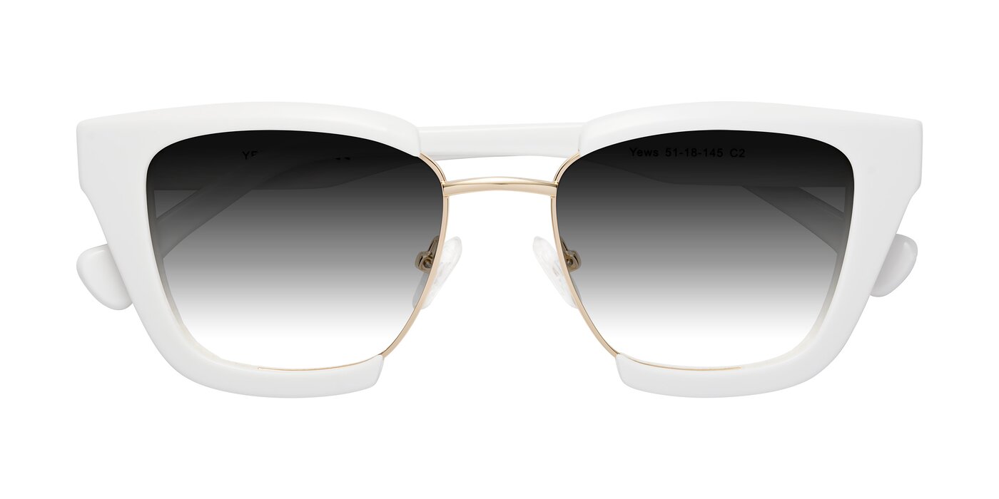 Yews - White / Gold Gradient Sunglasses