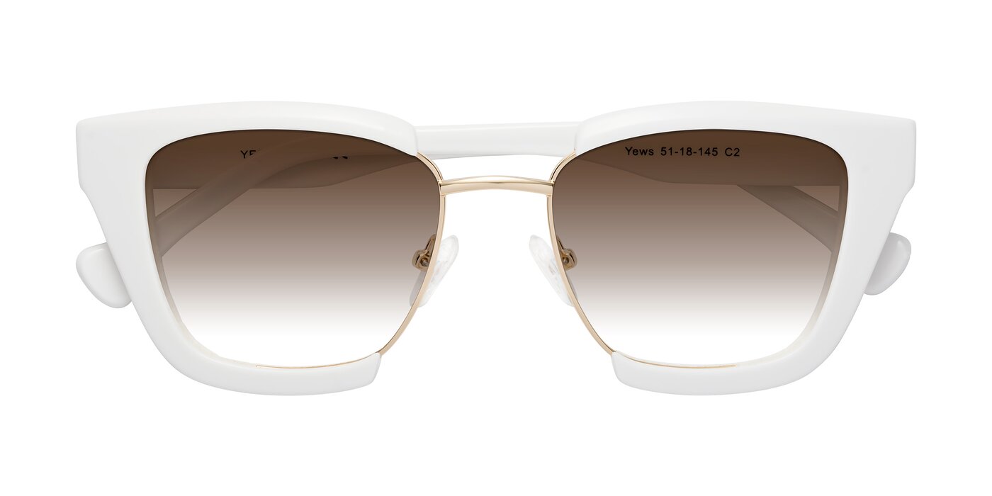 Yews - White / Gold Gradient Sunglasses