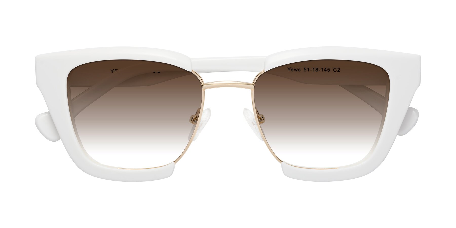 Folded Front of Yews in White-Gold with Brown Gradient Lenses