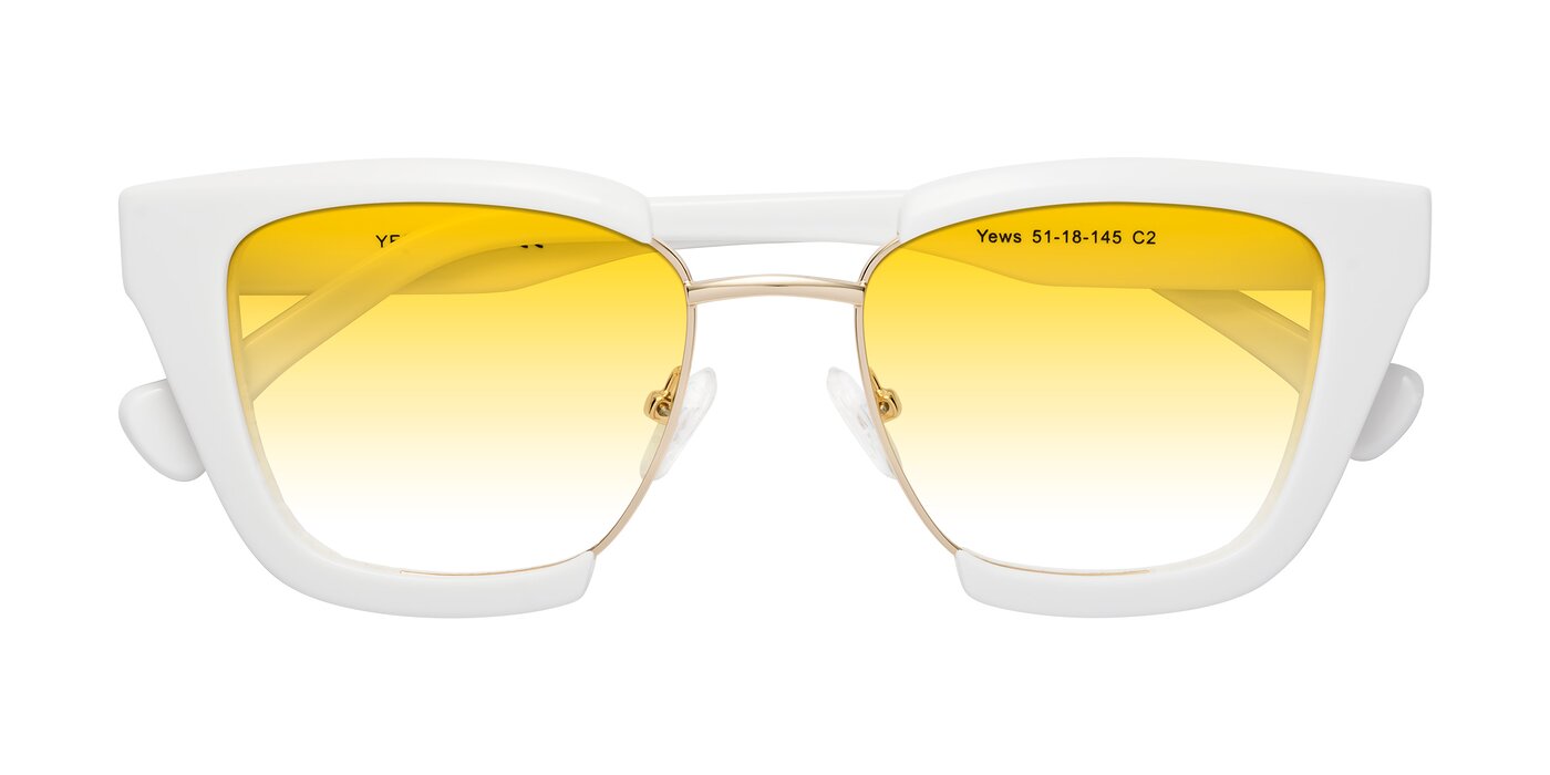 Yews - White / Gold Gradient Sunglasses