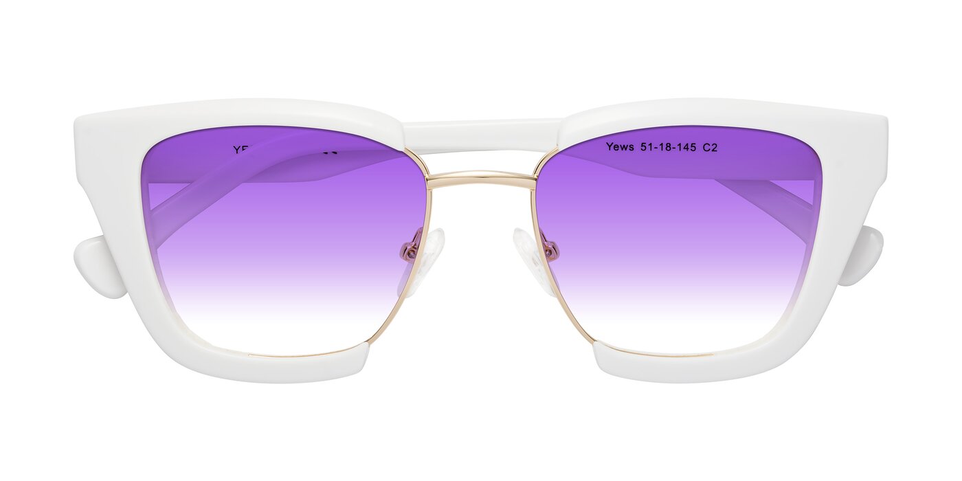 Yews - White / Gold Gradient Sunglasses