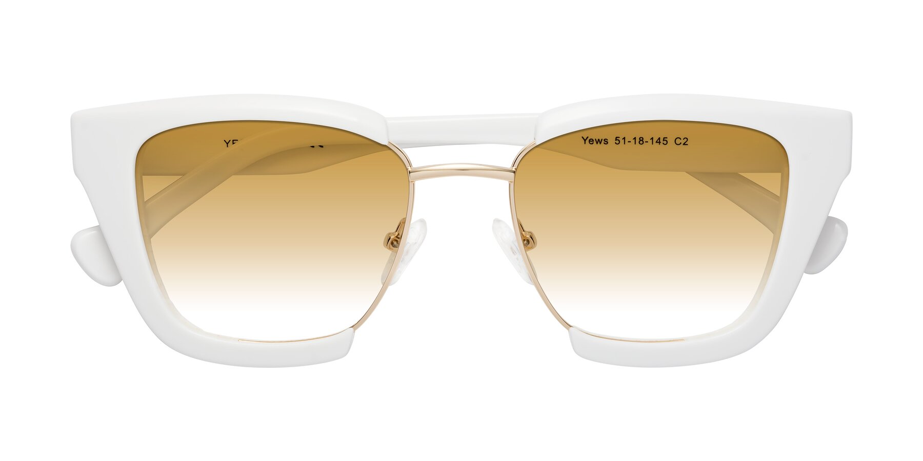 Folded Front of Yews in White-Gold with Champagne Gradient Lenses