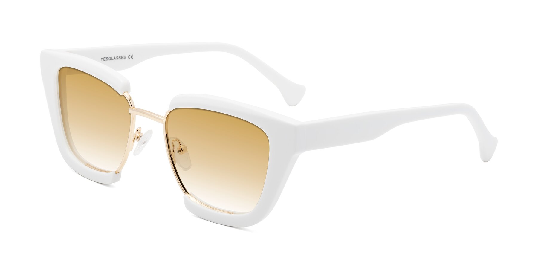 Angle of Yews in White-Gold with Champagne Gradient Lenses