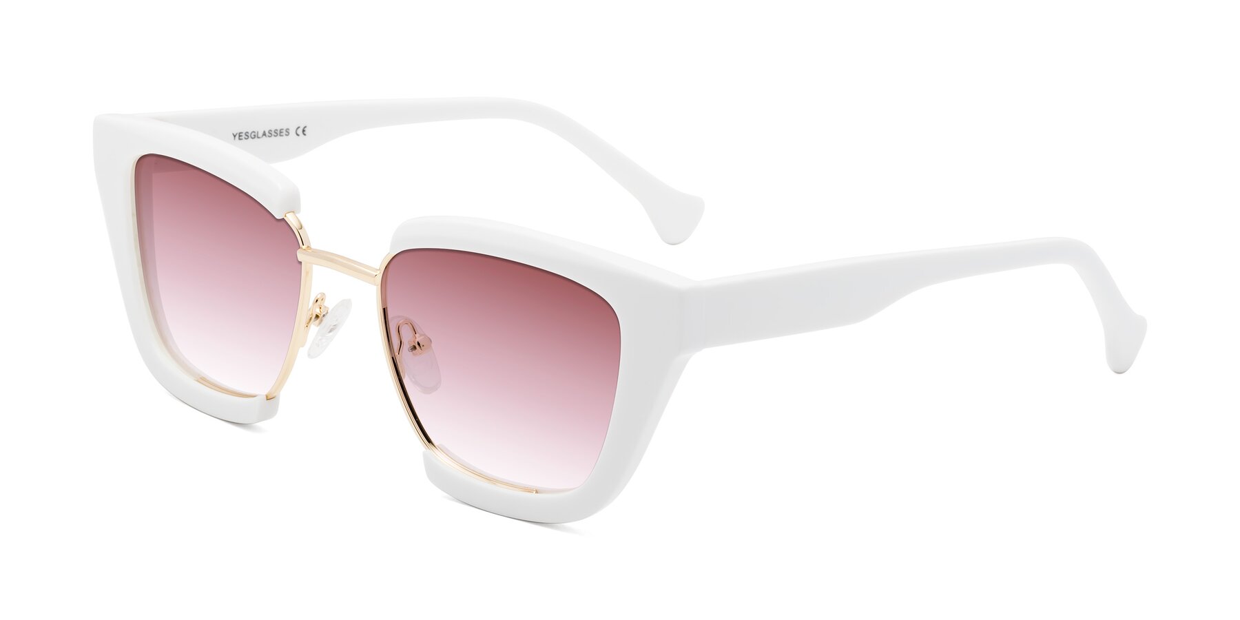 Angle of Yews in White-Gold with Garnet Gradient Lenses