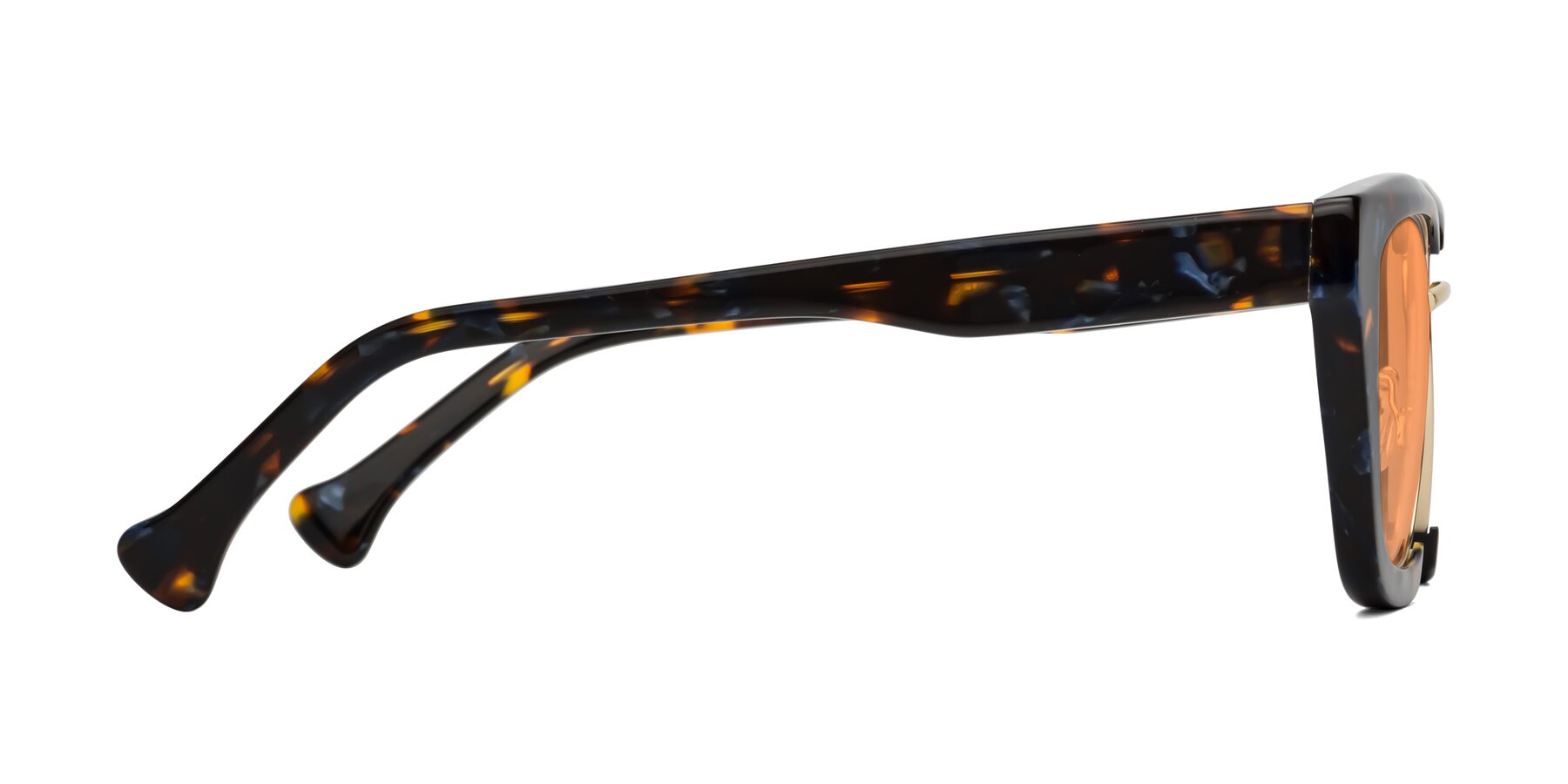 Side of Yews in Blueberry Tortoise-Gold with Medium Orange Tinted Lenses