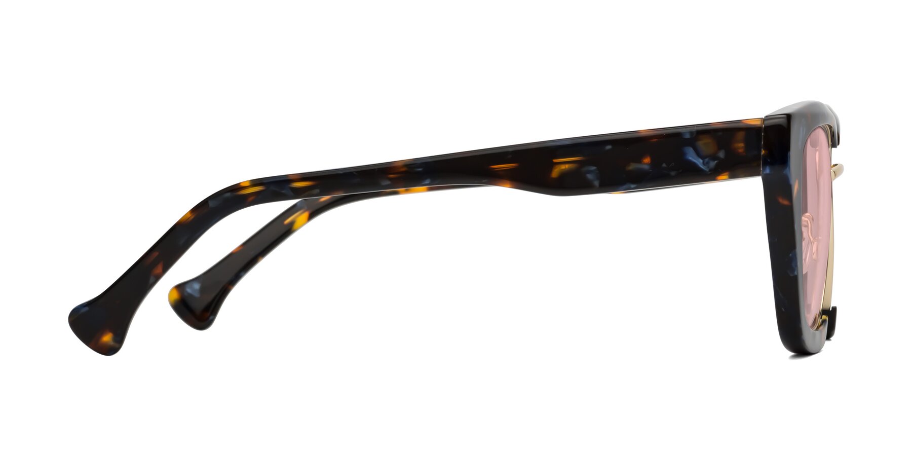 Side of Yews in Blueberry Tortoise-Gold with Light Garnet Tinted Lenses