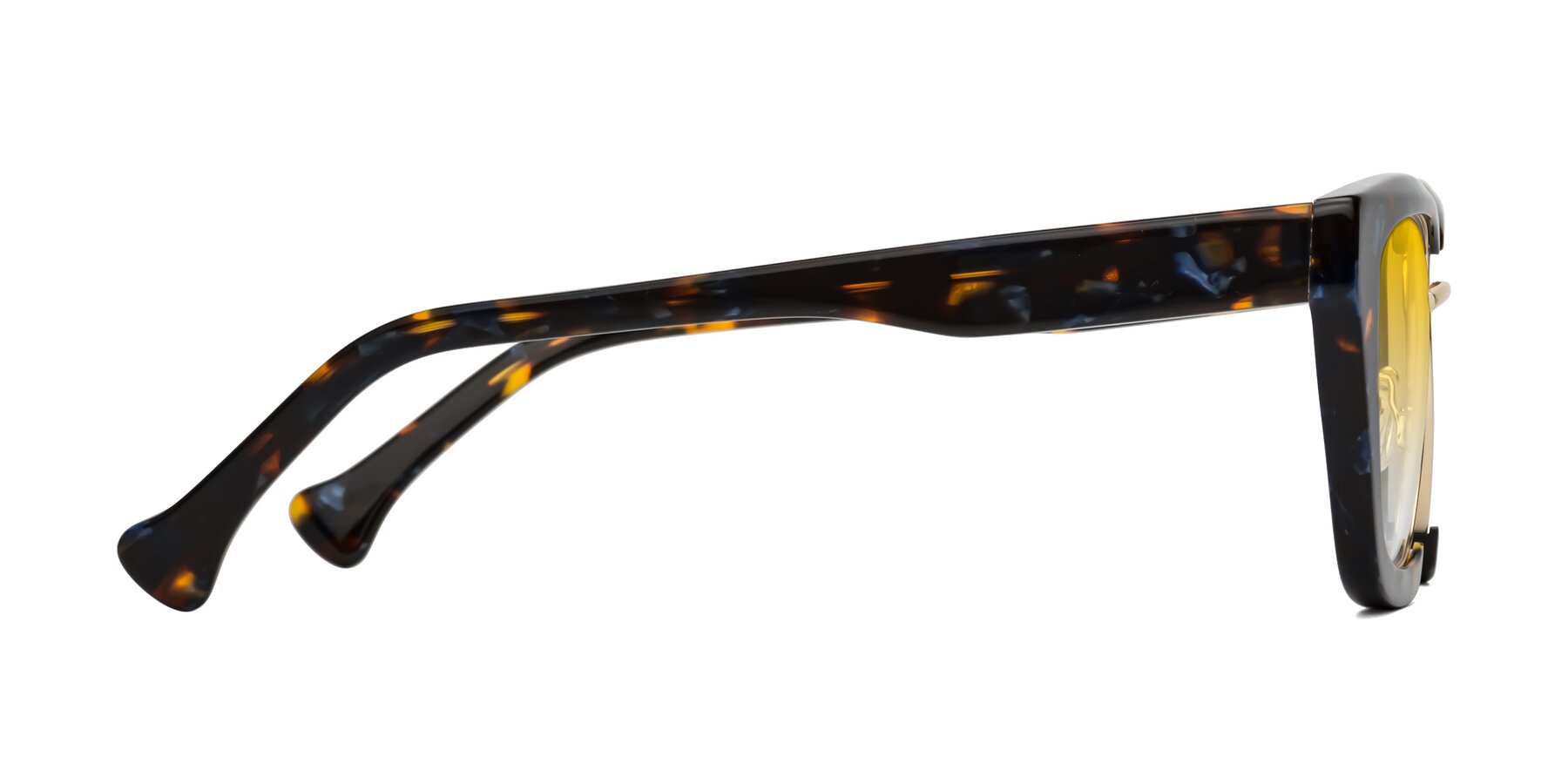 Side of Yews in Blueberry Tortoise-Gold with Yellow Gradient Lenses