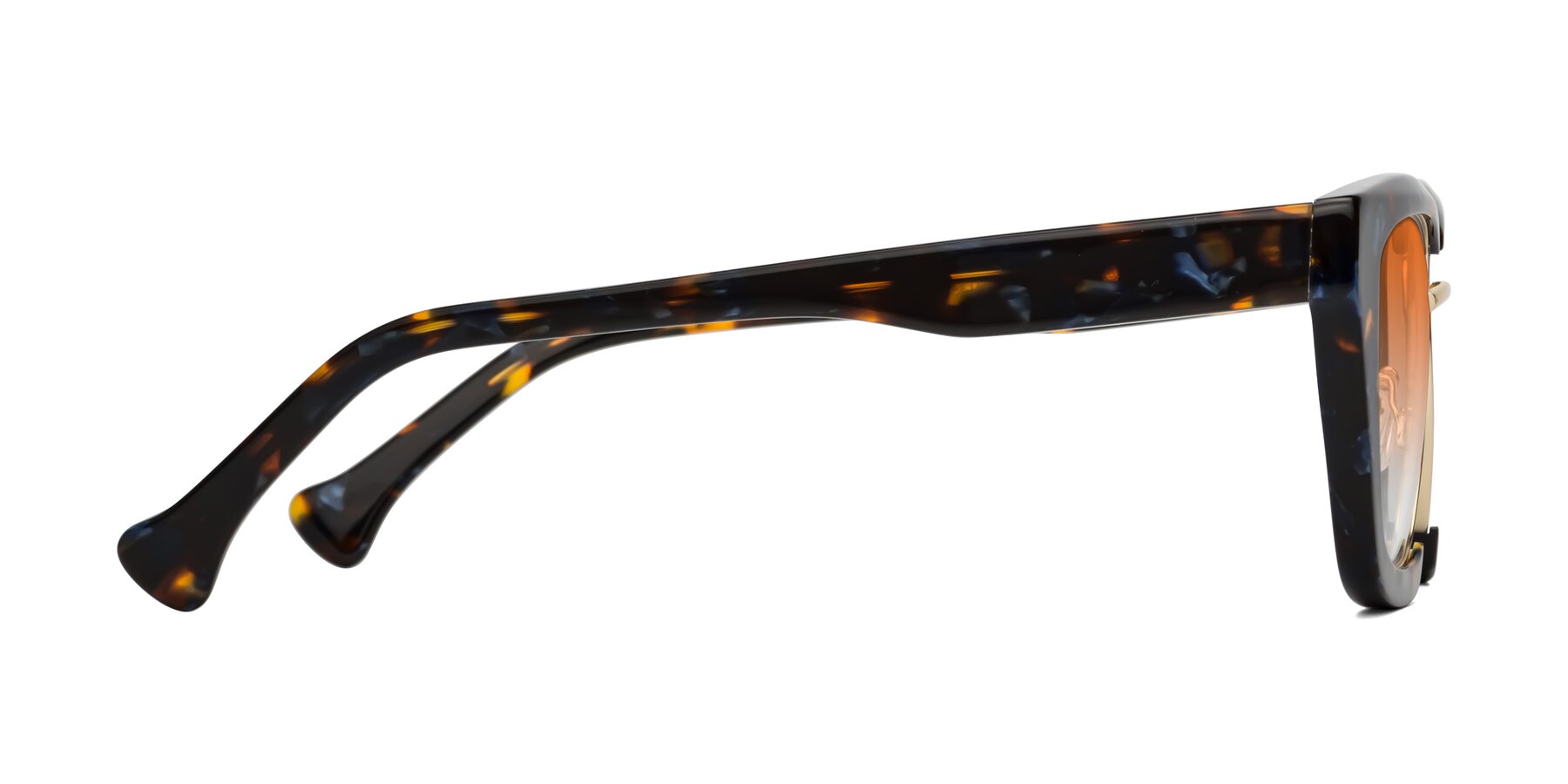 Side of Yews in Blueberry Tortoise-Gold with Orange Gradient Lenses