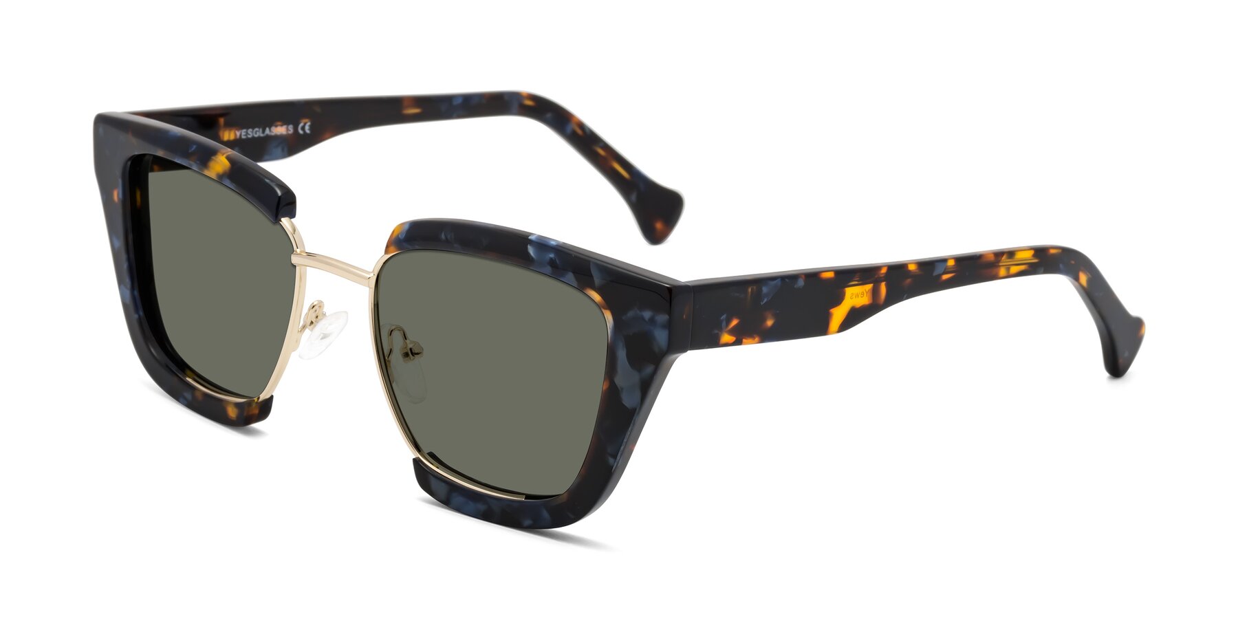 Angle of Yews in Blueberry Tortoise-Gold with Gray Polarized Lenses